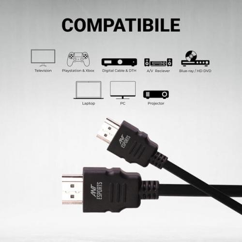 Ant Esports AEH0105 1.5 Meter 4K HDMI Cable (Black)