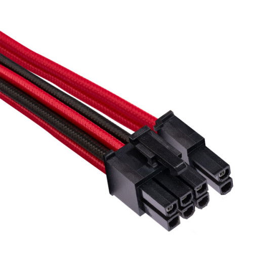 Corsair Premium Individually Sleeved PCIe Cable Dual-Pin Connector (Red-Black)