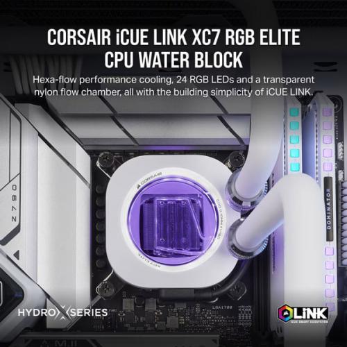 CORSAIR iCUE LINK XC7 RGB ELITE CPU Water Block (LGA 1700, AM5, AM4) – White