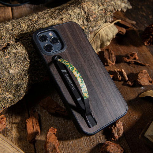 SleekStrip Phone Stand and Grip - Matte Black Base with Digital Jungle Camo Strip