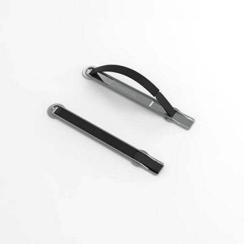 SleekStrip Phone Stand and Grip - Chrome Base with Black Strip