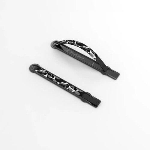 SleekStrip Phone Stand and Grip - Gunmetal Base with B&W Camouflage Strip