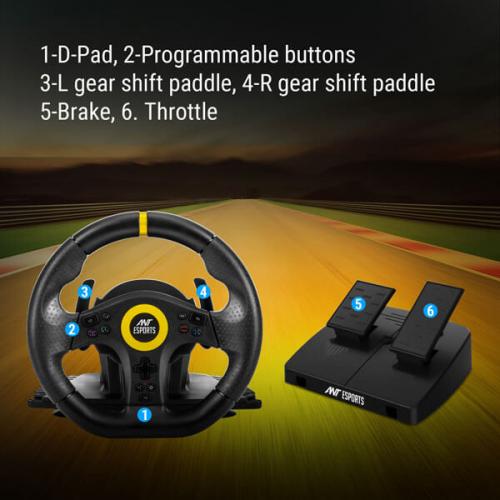 Ant Esports GW180 Corsa Racing Wheel and Pedal Set