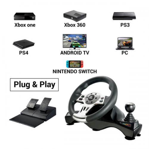 Ant Esports GW190 Racing Wheel and Pedal Set (Black)