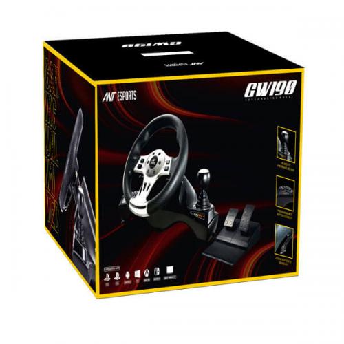 Ant Esports GW190 Racing Wheel and Pedal Set (Black)