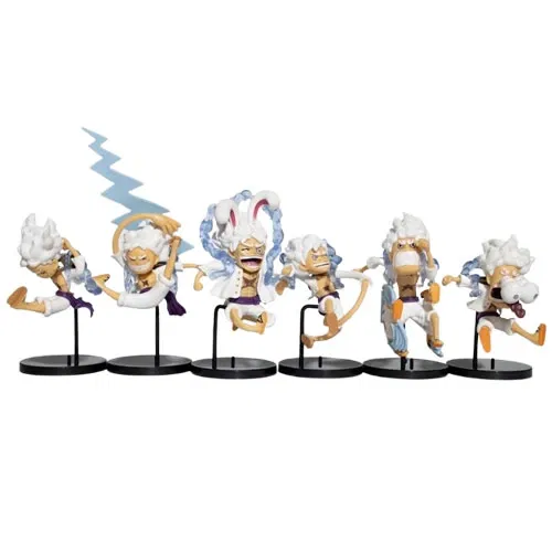 Luffy Gear 5 Crazy Reaction Action Figure, Set of 6