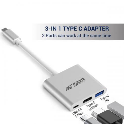 Ant Esports AEC310 Type-C 3 in 1 Adapter