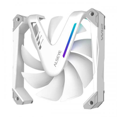 Alseye Warrior W12 White – 120mm ARGB Cabinet Fan with PWM Controller (Single Pack)