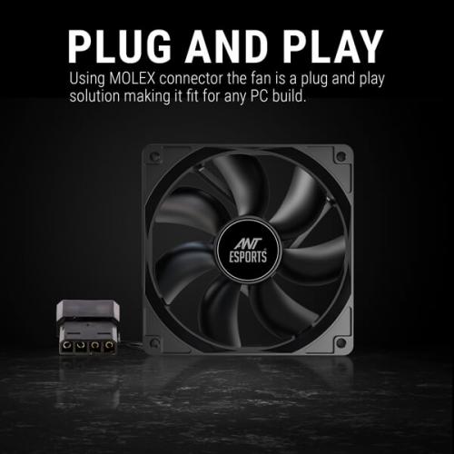 Ant Esports Carbonflow Black Cabinet Fan (Single Pack)