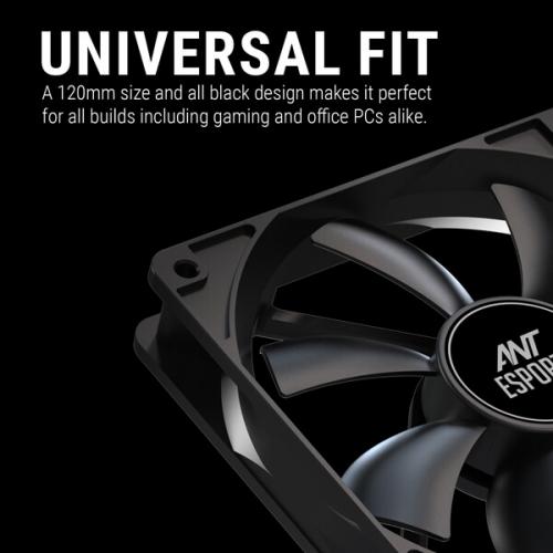 Ant Esports Carbonflow Black Cabinet Fan (Single Pack)