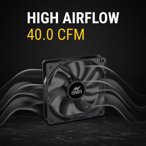 Ant Esports Carbonflow Black Cabinet Fan (Single Pack)