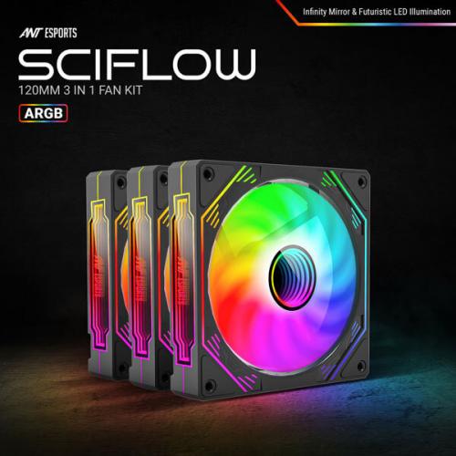 Ant Esports Sciflow ARGB Black Cabinet Fan (Triple Pack)