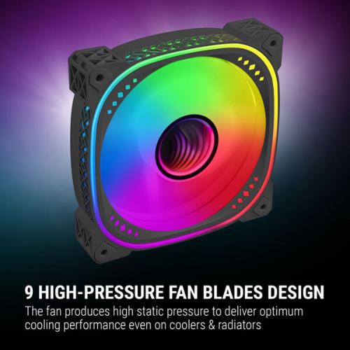 Ant Esports Spectraflow ARGB Black Cabinet Fan (Triple Pack)