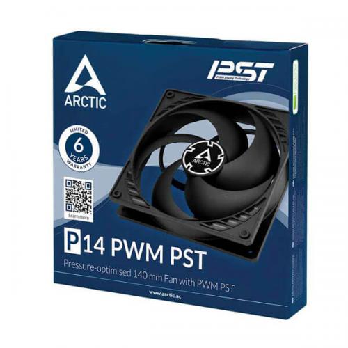 Arctic P14 PWM PST Black Cabinet Fan (Single Pack)