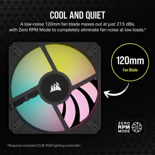 Corsair iCUE AF120 RGB SLIM 120mm Cabinet Fan – Black (Twin Pack)