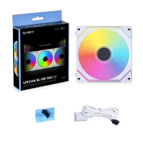 Lian Li UNI Fan SL-Infinity 140 RGB White Cabinet Fan (Single Pack)