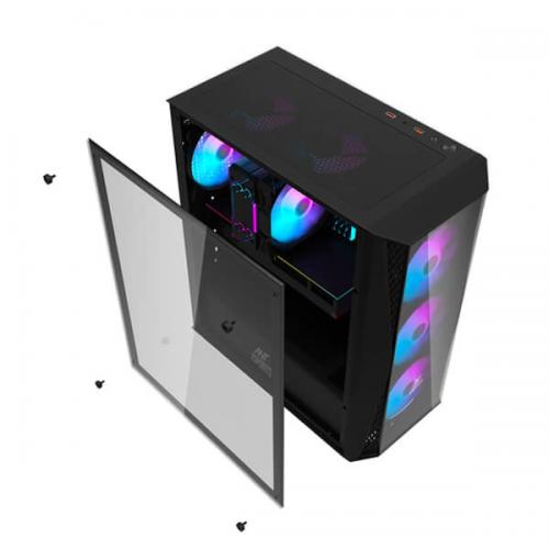 Ant Esports 220 Air Auto RGB (ATX) Mid Tower Cabinet (Black)