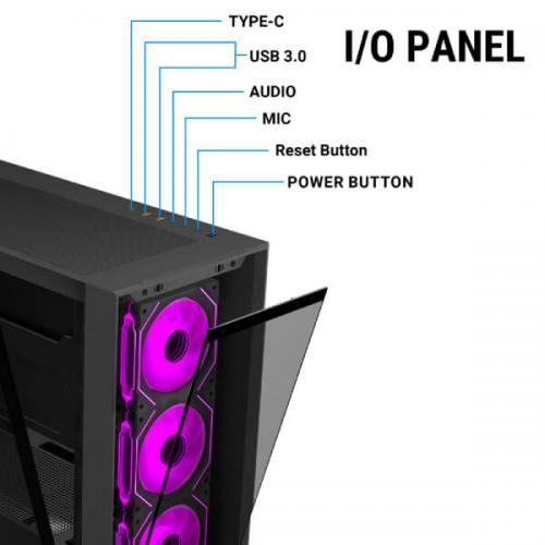 Ant Esports 621 C3 ARGB (ATX) Mid Tower Cabinet (Black)