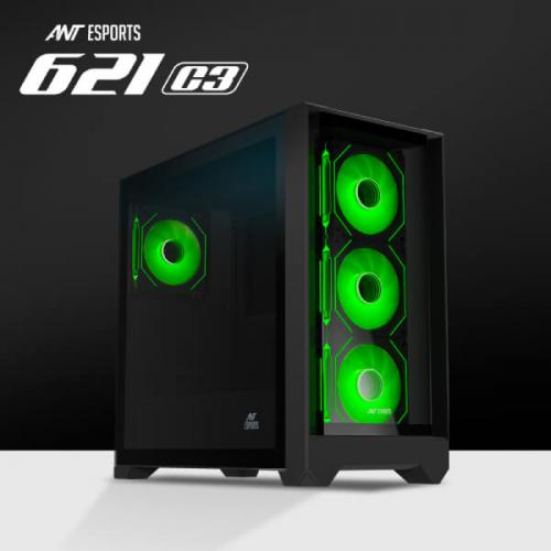 Ant Esports 621 C3 ARGB (ATX) Mid Tower Cabinet (Black)