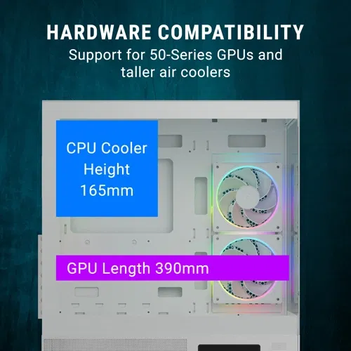 Ant Esports Crystal X3 LCD ARGB ATX Mid Tower White Case