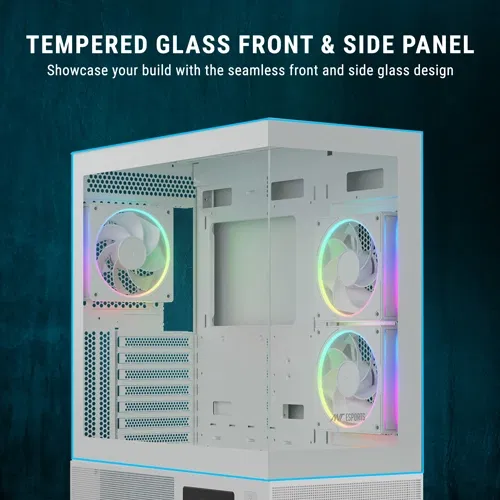 Ant Esports Crystal X3 LCD ARGB ATX Mid Tower White Case