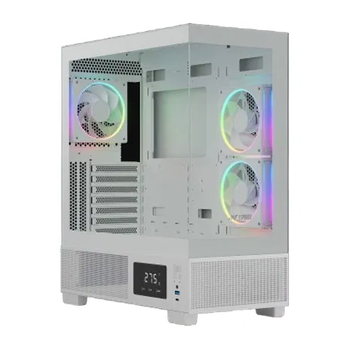 Ant Esports Crystal X3 LCD ARGB ATX Mid Tower White Case