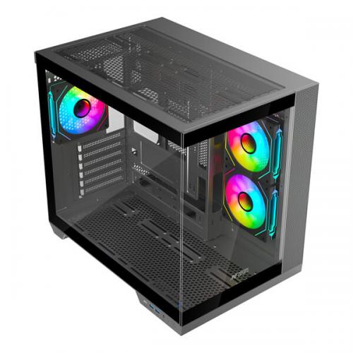 Ant Esports Crystal X4 ARGB (ATX) Mid Tower Cabinet (Grey)