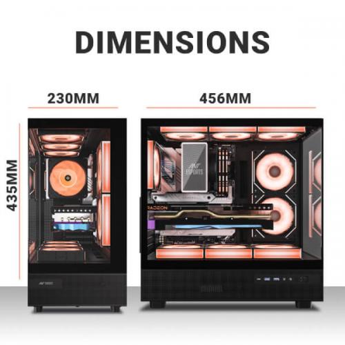 Ant Esports Crystal X6 ARGB (ATX) Mid Tower Cabinet (Black)