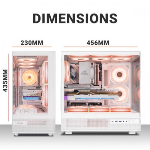 Ant Esports Crystal X6 ARGB White ATX Mid Tower Case