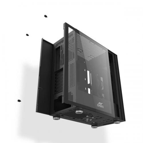 Ant Esports Graffiti (ATX) Cabinet with Custom Front Panel Design (Black)