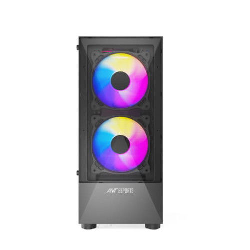 Ant Esports ICE-100 Auto RGB (ATX) Mid Tower Cabinet With 3 Pre-Installed Fan (Black)