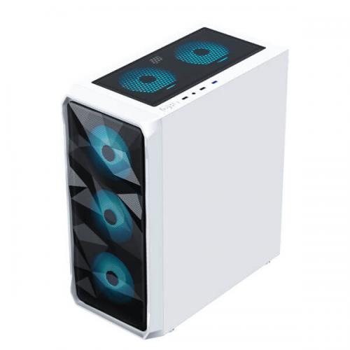 Ant Esports ICE-112 Auto RGB (ATX) Mid Tower Cabinet (White)