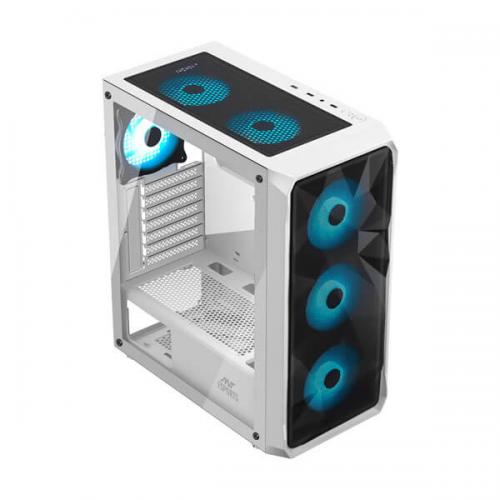 Ant Esports ICE-112 Auto RGB (ATX) Mid Tower Cabinet (White)