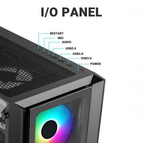 Ant Esports ICE-170TG (ATX) Mid Tower Cabinet (Black)