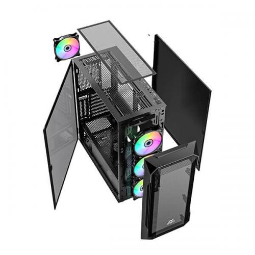 Ant Esports ICE-410TG ARGB (E-ATX) Mid Tower Cabinet (Black)