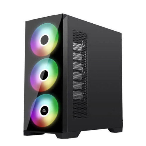 Ant Esports ICE-590TG ARGB (E-ATX) Mid Tower Cabinet (Black)