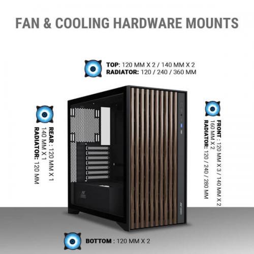 Ant Esports Zen Wood C3 (ATX) Mid Tower Cabinet (Black)