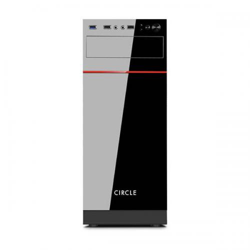 Circle Prime 3.0 with SMPS (ATX) Mid Tower Cabinet (Black)