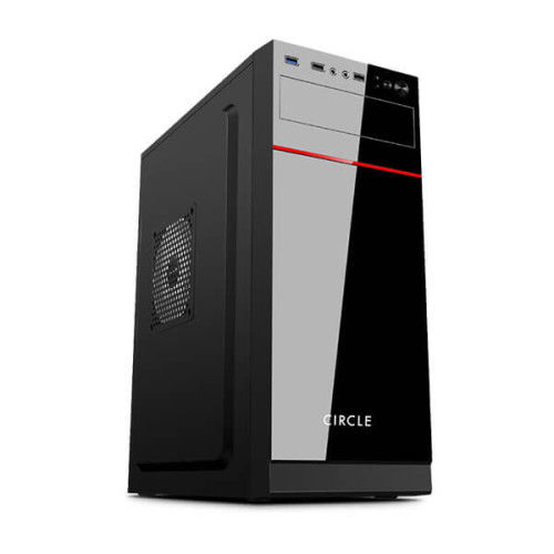 Circle Prime 3.0 with SMPS (ATX) Mid Tower Cabinet (Black)