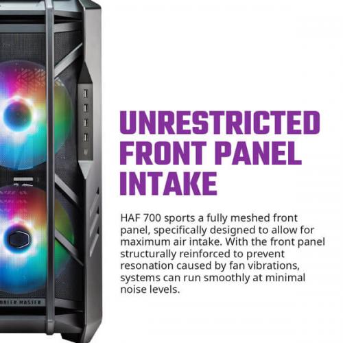 Cooler Master HAF 700 ARGB (E-ATX) Full Tower Cabinet (Titanium Grey)