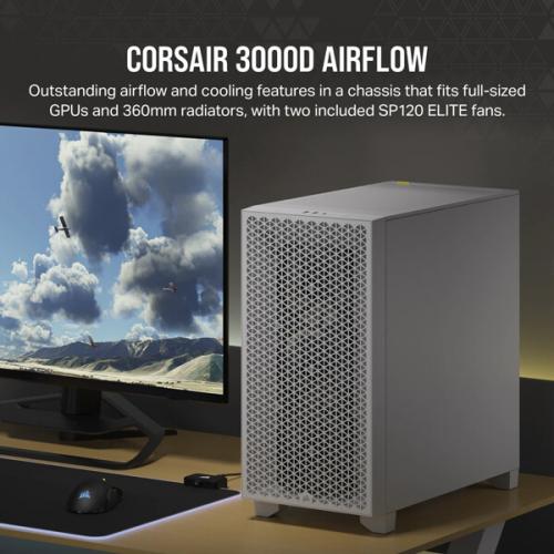 Corsair 3000D Airflow Mid-Tower (ATX) Cabinet (White)