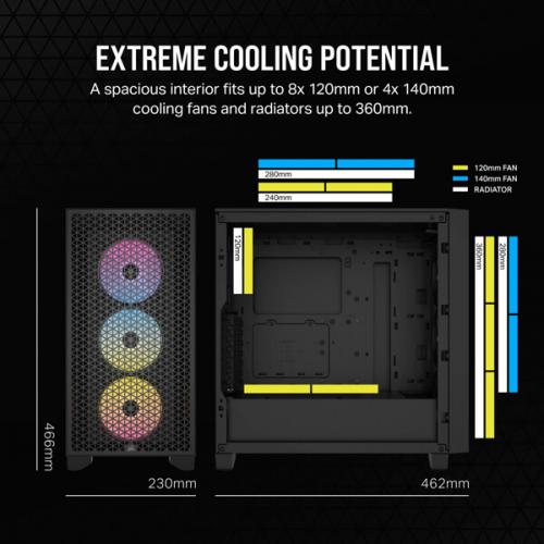 Corsair 3000D RGB Airflow Mid-Tower (ATX) Cabinet (Black)