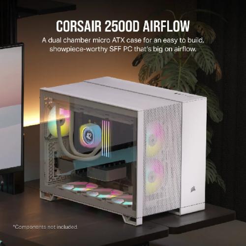 Corsair 2500D Airflow (M-ATX) Mini Tower Cabinet (White)