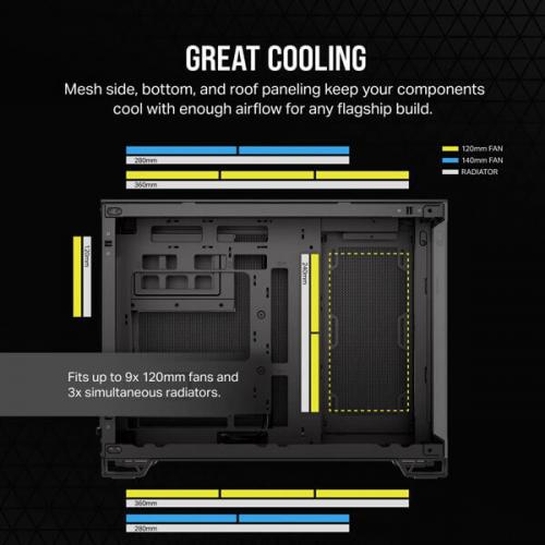 Corsair 2500X Airflow (M-ATX) Min Tower Cabinet (Black)