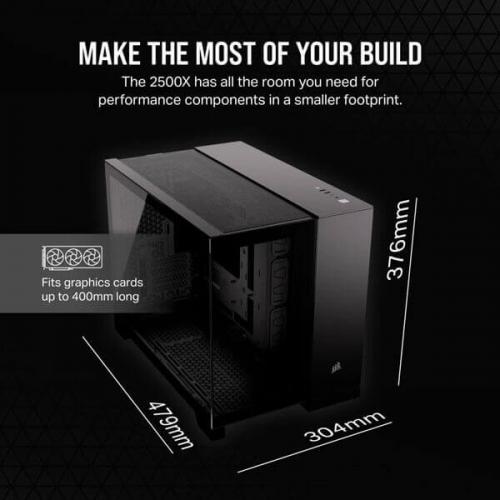 Corsair 2500X Airflow (M-ATX) Min Tower Cabinet (Black)