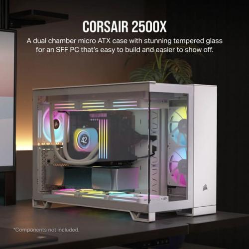 Corsair 2500X Airflow (M-ATX) Min Tower Cabinet (White)