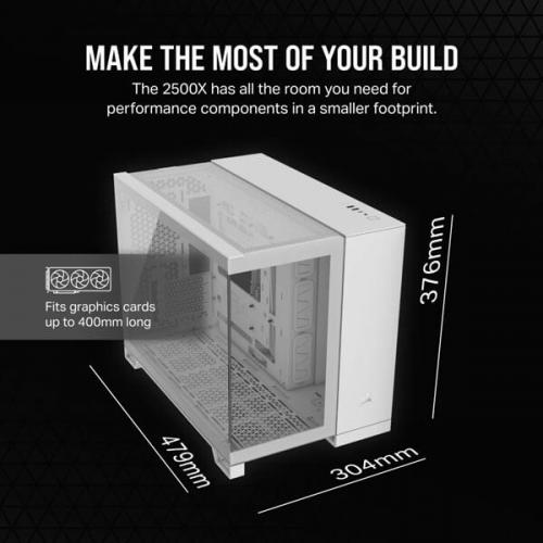 Corsair 2500X Airflow (M-ATX) Min Tower Cabinet (White)