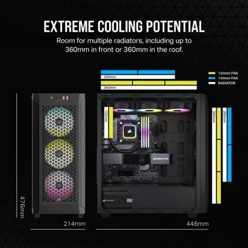 Corsair 480T RGB Airflow (ATX) Mid Tower Cabinet (Black)