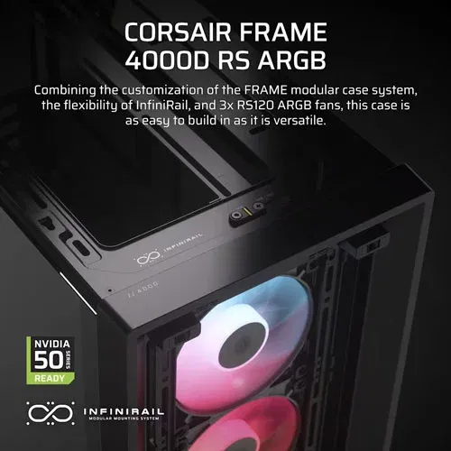 CORSAIR Frame 4000D RS ARGB E-ATX Mid Tower Case