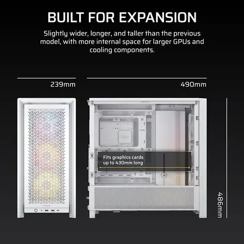 CORSAIR Frame 4000D RS ARGB E-ATX Mid Tower Case